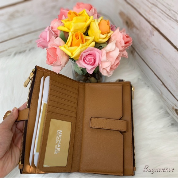 Michael Kors double zip wristlet jet travel wallet - Picture 6 of 8